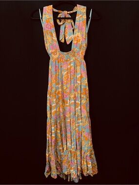 Shareen Collections Floral Print Halter Maxi Dress